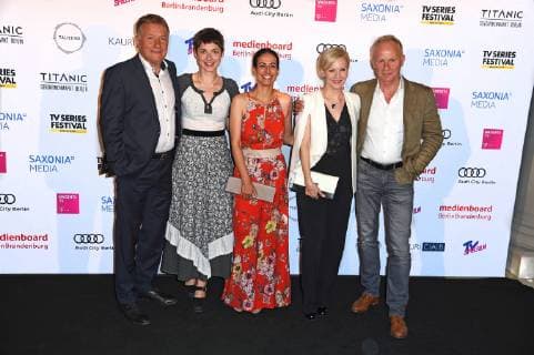 Thomas Ruehmann, Katharina Nesytowa, Sanam Afrashteh, Andrea Kathrin Loewig, Sven Sund beim Berlin TV Series Award 2019 im TITANIC Hotel am Gendarmenmarkt in Berlin am 13.06.2019