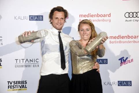 Tim Van Aelst und Sofie Peeters bei der Verleihung des Berlin Series Award 2019 im Titanic Hotel Gendarmenmarkt. Berlin, 13.06.2019