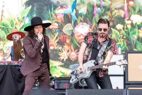 June 14, 2019 - Manchester, Tennessee, U.S - TODD OGREN, JAY BUCHANAN and SCOTT HOLIDAY of Rival Sons during the Bonnaroo Music + Arts Festival in Manchester, Tennessee Manchester U.S. - ZUMAs135 20190614_zap_s135_020 Copyright: xDanielxDeSloverx