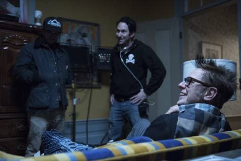 Director David Yarovesky with Producer James Gunn on the set of Screen Gems BRIGHTBURN. Photo Credit: Boris Martin Sony Pictures The Hollywood Archive Los Angeles CA  Copyright: xBorisxMartinx 33831027THA