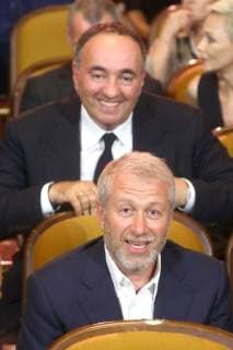 SOCHI, RUSSIA â€“ JUNE 16, 2019: Producer Alexander Rodnyansky (back) and businessman Roman Abramovich at the closing ceremony of the 2019 Kinotavr Film Festival. Vyacheslav Prokofyev TASS  TS0AFC9E