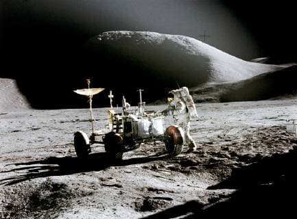July 20, 1969 - Moon Surface - Apollo 11 astronaut BUZZ ALDRIN drive lunar rover on moon. Moon Surface - ZUMAz03_ 19690720_sha_z03_369 Copyright: xNASAx