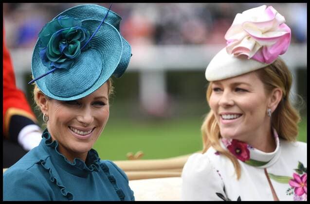 . 20 06 2019. Ascot, United Kingdom. Royal Ascot-Ladies Day. Zara Tindall and Autumn Phillips HM Queen Elizabeth II accompanied by other members of the Royal Family at Royal Ascot for Ladies Day.  xAndrewxParsonsx xi-Imagesx IIM-19827-0042