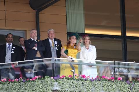. 21 06 2019. Ascot , United Kingdom. Sarah Ferguson and Duke of York watch fifth race on day four of Royal Ascot , United Kingdom.  xStephenxLockx xi-Imagesx IIM-19830-0055