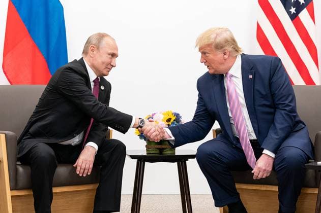 President Donald J. Trump participates in a bilateral meeting with the President of the Russian Federation Vladimir Putin during the G20 Japan Summit on June 28, 2019, in Osaka, Japan. White House  WAX2019062801 SHEALAHxCRAIGHEAD