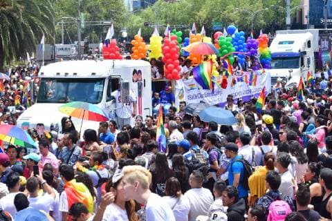 June 29, 2019 - EUM20190629ACT09.JPG.CIUDAD DE MEXICO, MarchMarchaGay.- Este sabado 29 de junio de 2019, se celebra la 41 Marcha por el Orgullo LGBTTTI, en la Ciudad de Mexico, desde el Ãngel de la Independencia hasta el Zocalo capitalino. Foto: Agencia EL UNIVERSAL Hugo GarciaRDB. Copyright: xElxUniversalx