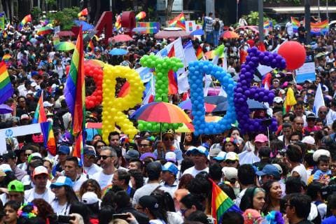 June 29, 2019 - EUM20190629ACT07.JPG.CIUDAD DE MEXICO, MarchMarchaGay.- Este sabado 29 de junio de 2019, se celebra la 41 Marcha por el Orgullo LGBTTTI, en la Ciudad de Mexico, desde el Ãngel de la Independencia hasta el Zocalo capitalino. Foto: Agencia EL UNIVERSAL Hugo GarciaRDB. Copyright: xElxUniversalx