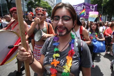 June 29, 2019 - EUM20190629ACT21.JPG.CIUDAD DE MEXICO, March Marcha Gay.- Este sabado 29 de junio de 2019, se celebra la 41 Marcha por el Orgullo LGBTTTI, en la Ciudad de Mexico, desde el Ãngel de la Independencia hasta el Zocalo capitalino. Foto: Agencia EL UNIVERSAL Carlos Mejia RDB. Copyright: xCarlosxMejia ElxUniversalx