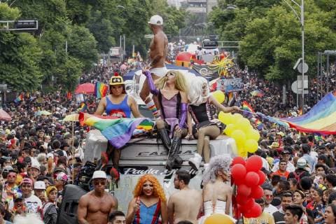 June 29, 2019 - EUM20190629ACT29.JPG.CIUDAD DE MEXICO, March Marcha Gay.- Este sabado 29 de junio de 2019, se celebra la 41 Marcha por el Orgullo LGBTTTI, en la Ciudad de Mexico, desde el Ãngel de la Independencia hasta el Zocalo capitalino. Foto: Agencia EL UNIVERSAL Humberto Morquecho RDB. Copyright: xHumbertoxMendozaxMorquechox