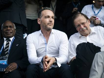 Bundesaussenminister Heiko Maas, SPD, beim Besuch des Viertelfinalspiels der FIFA Frauen-Weltmeisterschaft Deutschland - Schweden im Stadion Roazhon Park. Rennes, 29.06.2019. Rennes Frankreich