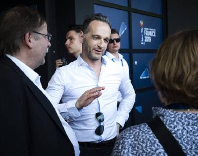 Bundesaussenminister Heiko Maas, SPD, beim Besuch des Viertelfinalspiels der FIFA Frauen-Weltmeisterschaft Deutschland - Schweden im Stadion Roazhon Park. Rennes, 29.06.2019. Rennes Frankreich