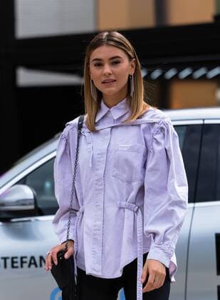 A chic showgoer attending Berlin Fashion Week - July 1, 2019 - BFW: July 2019 Street Style Day 1, Berlin Germany  Copyright: xNickxLeuzex NickLeuzeBFWSS208733