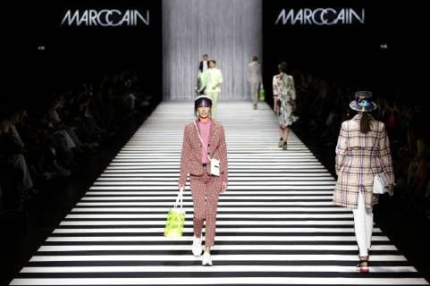Models bei der Marc Cain Fashion Show auf der Berlin Fashion Week Spring Summer 2020 im Velodrom. Berlin, 02.07.2019