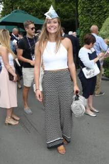 . 03 07 2019. London, United Kingdom. Tennis fan Ellie Harvinson arriving on the third day of the Wimbledon Tennis Championships in London. .  xStephenxLockx xi-Imagesx IIM-19872-0022