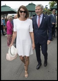 . 03 07 2019. London, United Kingdom. Carole and Michael Middleton arriving for the third day of the Wimbledon Tennis Championships in London. .  xStephenxLockx xi-Imagesx IIM-19872-0056