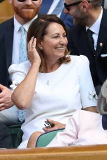 . 03 07 2019. London, United Kingdom. Carole Middleton in the Royal Box on the third day of the Wimbledon Tennis Championships in London. .  xStephenxLockx xi-Imagesx IIM-19872-0081