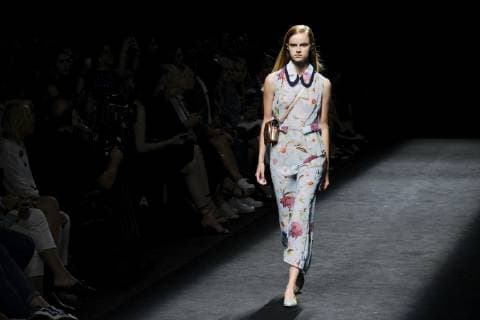 July 10, 2019 - Madrid, Spain - A model walks the runway at the Devota & Lomba fashion show during the Mercedes Benz Fashion Week Spring Summer 2020 at Ifema on July 09, 2019 in Madrid, Spain. Madrid Spain  - ZUMAn230 20190710_zaa_n230_176 Copyright: xOscarxGonzalezx