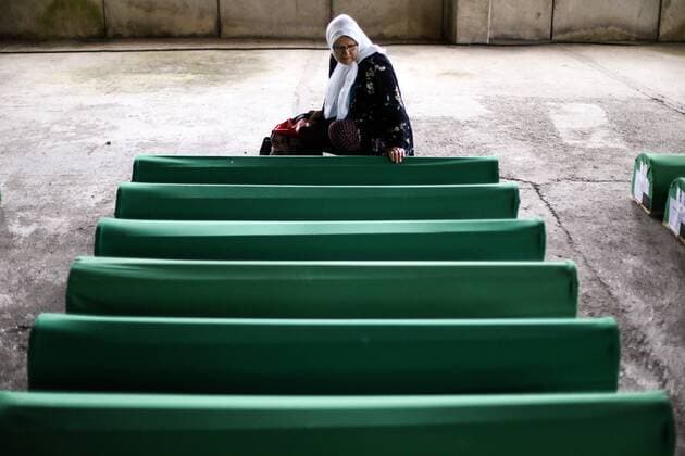 News Bilder des Tages Families of the victims of genocide in Srebrenica mourn their nearest 10.07.2019., Potocari, Bosnia and Herzegovina - Families of 33 victims of genocide in Srebrenica mourn their loved ones.  ArminxDurgut PIXSELL