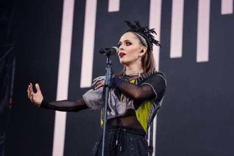 Ukraine: Music Festival Atlas Weekend 2019 (6 day) KYIV, UKRAINE - JULY 14, 2019: Julia Sanina soloist of the group The Hardkiss during Music Festival Atlas Weekend 2019 Kiev Kiev Ukraine Atlas Weekend  AleksandrxGusev