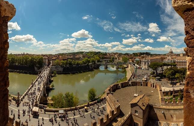 Panorama von Rom mit Brücken - Panorama of Rome with bridges Panorama von Rom mit Brücken - Panorama of Rome with bridges