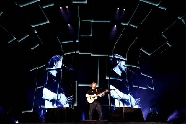 MOSCOW, RUSSIA - JULY 19, 2019: British singer-songwriter Ed Sheeran gives a concert at Otkritie Arena during his world tour. Sergei Bobylev TASS  TS0B3A53