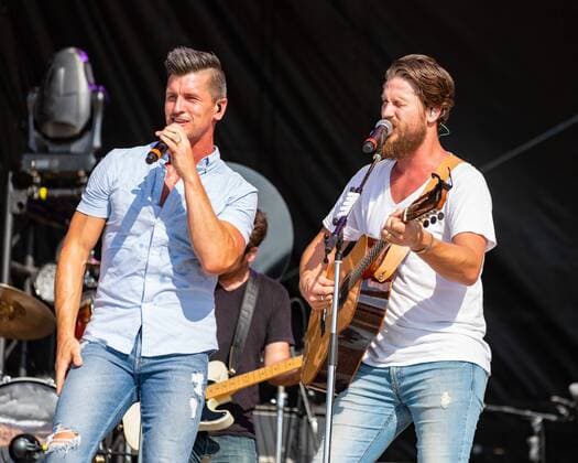 July 19, 2019 - Twin Lakes, Wisconsin, U.S - BRAD REMPEL and CURTIS REMPEL of High Valley during the Country Thunder Music Festival in Twin Lakes, Wisconsin Twin Lakes U.S. - ZUMAs135 20190719_zap_s135_012 Copyright: xDanielxDeSloverx