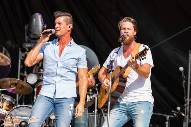 July 19, 2019 - Twin Lakes, Wisconsin, U.S - BRAD REMPEL and CURTIS REMPEL of High Valley during the Country Thunder Music Festival in Twin Lakes, Wisconsin Twin Lakes U.S. - ZUMAs135 20190719_zap_s135_013 Copyright: xDanielxDeSloverx