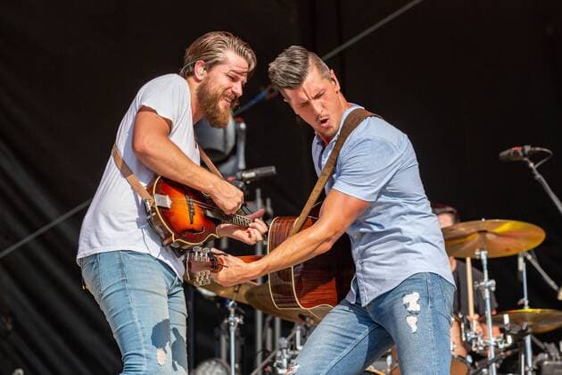 July 19, 2019 - Twin Lakes, Wisconsin, U.S - CURTIS REMPEL and BRAD REMPEL of High Valley during the Country Thunder Music Festival in Twin Lakes, Wisconsin Twin Lakes U.S. - ZUMAs135 20190719_zap_s135_020 Copyright: xDanielxDeSloverx