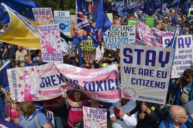 News Bilder des Tages . 20 07 2019. London, United Kingdom. Protesters during the anti Brexit march in London.  xHowardxJonesx xi-Imagesx IIM-19947-0022