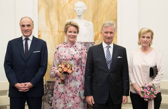 Prince Lorenz, Queen Mathilde, King Philippe - Filip and Princess Astrid of Belgium pose for photographers ahead of a concert on the eve of Belgium s National Day, Saturday 20 July 2019, at Bozar in Brussels.  BENOITxDOPPAGNE 05630888
