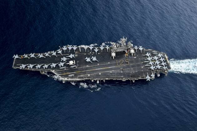 Apr 1, 2018 - At Sea - Chief Petty Officers from Commander, Carrier Strike Group 9; Carrier Air Wing 17; Commander, Destroyer Squadron 23; an USS Theodore Roosevelt (CVN 71) stand in formation on the flight deck for a photo honoring the 125th birthday of the Navy Chief Petty Officer rate. On April 1, 1893, General Order 409 established the rank of Chief Petty Officer. Theodore Roosevelt is currently underway for a regularly scheduled deployment in the U.S. 7th Fleet area of operations in support of maritime security operations and theater security cooperation efforts. At Sea - ZUMAz03_ 20180401_sha_z03_995 Copyright: xU.S.xNavyx