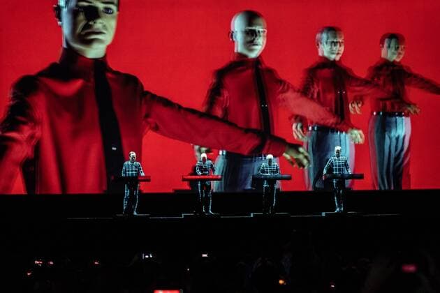 July 20, 2019 - German electronic pioneers Kraftwerk Perfoming at the Bluedot Science. and music festival , Jodrell bank, Cheshire UK - ZUMAp211 20190720_zap_p211_004 Copyright: xAndyxVonxPipx