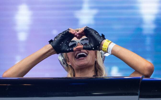 Paris Hilton pictured during her DJ set at the Lotus-Stage, hosted by Smash the House label from Dimitri Vegas & Like Mike, at the day 3 of the Tomorrowland music festival, Sunday 21 July 2019. The 15th edition of Tomorrowland electronic music festival takes place at the De Schorre terrain in Boom from 19 to 21 July 2017 and from 26 to 28 July 2018.  DAVIDxPINTENS 05631772