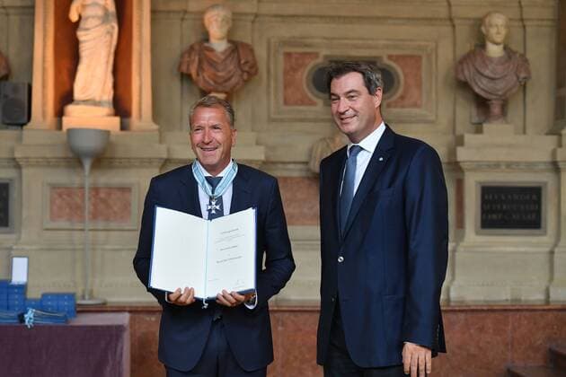 Andreas KOEPKE (Ex Fussballtorwart), Markus SOEDER (Ministerpraesident Bayern und CSU Vorsitzender).. Verleihung Bayerischer Verdienstorden im Antiquarium der Muenchner Residenz am 22.07.2019,
