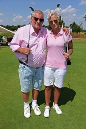 Heinz Hoenig mit Ehefrau Annika Kaersten beim GRK Golf Charity Masters Golturnier im Golf & Country Club Leipzig im Golfresort Machern bei Leipzig am 27.07.2019