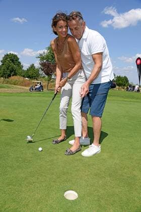 Gerit Kling mit Ehemann Wolfram Becker beim GRK Golf Charity Masters Golturnier im Golf & Country Club Leipzig im Golfresort Machern bei Leipzig am 27.07.2019