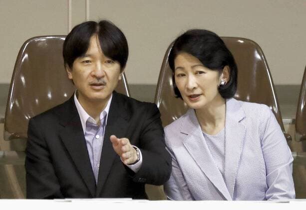Japanese crown prince in Kagoshima Japanese Crown Prince Fumihito and Crown Princess Kiko watch a national inter-high school fencing championship game in Kirishima in Kagoshima Prefecture, southwestern Japan, on July 29, 2019. 