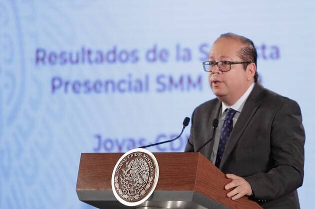 July 29, 2019: EUM20190729NAC05.JPG .CIUDAD DE MEXICO. PresidencyPresidencia-AMLO.- 29 de julio de 2019. Ricardo Rodriguez, director del Servicio de Administracion y Enajenacion de Bienes (SAE) de Hacienda, durante la conferencia matutina del presidente Andres Manuel Lopez Obrador en Palacio Nacional. Foto: Agencia EL UNIVERSALIvan StephensEELG Copyright: xElxUniversalx