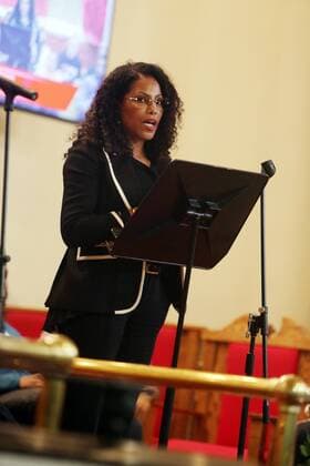 NEW YORK, NEW YORK-JULY 30: Human Rights Activist Author Ilyasah Shabazz, Daughter of Malcolm X speaks during the 5th Anniversary Remembering Eric Garner: This Stops Now! Panel Discussion held at Canaan Baptist Church on July 30, 2019 in the Harlem section of New York City. Photo Copyright: x2019,TerrencexJenningsx