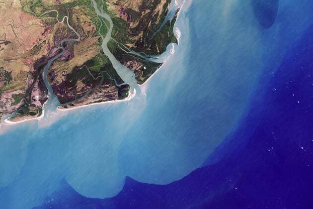 Bilder der Erde Aerial view of the Zambezi River Delta Aerial view of the Zambezi River Delta, the fourth-longest river in Africa. Dated 2013 Copyright: xPhoto12 AnnxRonanxPicturexLibraryx ARP17A23027
