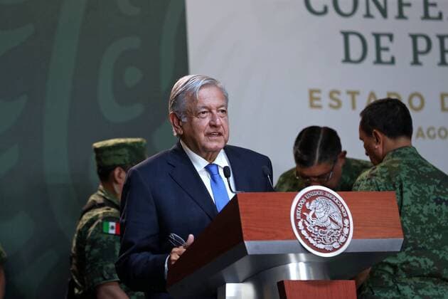 August 5, 2019: EUM20190805NAC03.JPG .VALLE DE BRAVO, Mex. PresidencyPresidencia-AMLO.- 5 de agosto de 2019. El presidente Andres Manuel Lopez Obrador durante conferencia de prensa matutina en Valle de Bravo, Estado de Mexico. Foto: Agencia EL UNIVERSALEELG Copyright: xElxUniversalx