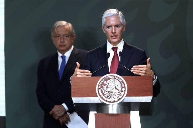 August 5, 2019: EUM20190805NAC05.JPG .VALLE DE BRAVO, Mex. PresidencyPresidencia-AMLO.- 5 de agosto de 2019. Alfredo del Mazo, gobernador del Estado de Mexico, durante la conferencia matutina del presidente Andres Manuel Lopez Obrador en Valle de Bravo. Foto: Agencia EL UNIVERSALEELG Copyright: xElxUniversalx