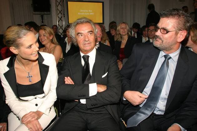 Modegala Schloss Bellevue 21.10.2003 Heidi Klum und Freund, Partner Flavio Briatore und Vater Guenther Klum bei einer Mode-Benefiz-Gala der Gattin des Bundespraesidenten im Schloss Bellevue, Spreeweg 1, Belin - 21.10.2003 -