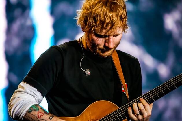 Hungary: Ed Sheeran performs on stage Edward Christopher Sheeran, English singer, songwriter, guitarist, record producer, and actor, performs during the first day of Sziget Festival in Budapest. His concert is the biggest sold out in the whole history of this festival. Budapest Hungary Sziget Festival  LuigixRizzo