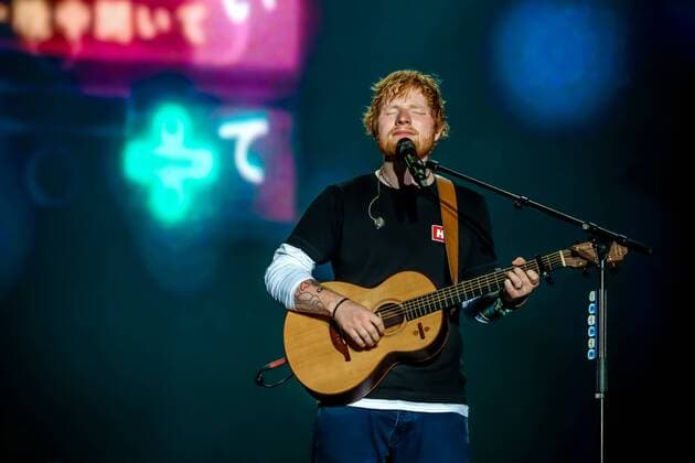 Hungary: Ed Sheeran performs on stage Edward Christopher Sheeran, English singer, songwriter, guitarist, record producer, and actor, performs during the first day of Sziget Festival in Budapest. His concert is the biggest sold out in the whole history of this festival. Budapest Hungary Sziget Festival  LuigixRizzo