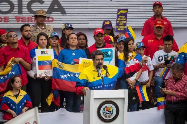 News Themen der Woche KW32 News Bilder des Tages Venezuelan President Nicolas Maduro leads a demonstration against the measures of the president of the United States, Donald Trump, against Venezuela, in Caracas, Venezuela, 10 August 2019. The Government of Maduro has agitated this Saturday social networks with hundreds of messages under the slogan No more Trump in the framework of the world protest convened by Chavism against the blockade of Venezuelan state assets in the United States ordered this week by President Donald Trump. Maduro, who called the protest in the streets and also asked to take it to internet platforms, greeted on Twitter the reception that his call has had especially in this social network, in which the label No More Trump (No more Trump) is the most used by Venezuelan Internet users. Demonstration in Caracas in rejection of US blockade against Venezuela !ACH  Copyright: xMiguelxGutiérrezx AME5951 20190811-637010884099885821