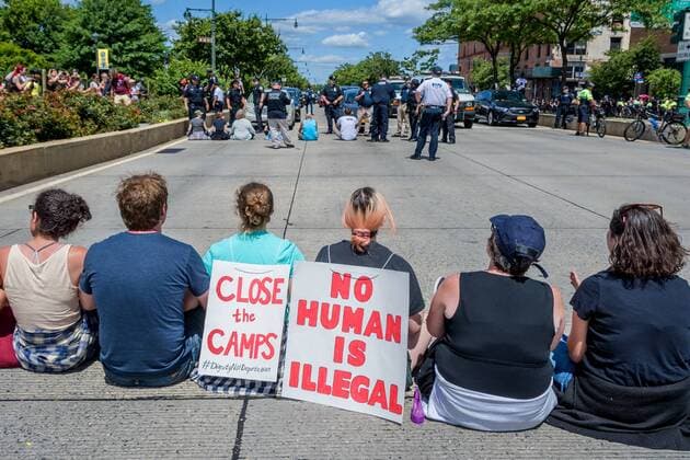 NYC: Mass arrests at close the camps protest Hundreds of New Yorkers joined the Close the Camps NYC coalition at Madison square for a rally and march to fight for immigration justice, call for an end to the concentration camps being used to house migrants, and take direct action against immigration raids in NYC. Over 50 demonstrators were arrested on disorderly conduct charges after blocking the West Side Highway during the march. New York New York United States West Side Highway  ErikxMcGregor
