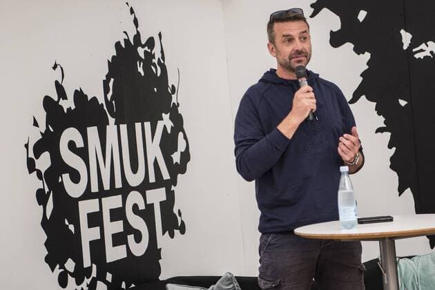 Festivalens direktoer, Soeren Eskildsen holder status paa aarets festival paa et pressemoede paa Smukfest soendag den 11 .august 2019.. , Skanderborg Denmark Copyright: HellexArensbak HellexArensbakx cop200 spdk20190811-135952-L