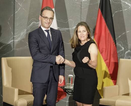 Bundesaussenminister Heiko Maas, SPD, trifft in Toronto die Aussenministerin von Kanada, Chrystia Freeland. 13.08.2019 Toronto Kanada