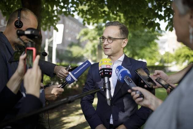 Bundesaussenminister Heiko Maas, SPD, gibt in Toronto ein Pressestatement ab. 13.08.2019 Toronto Kanada
